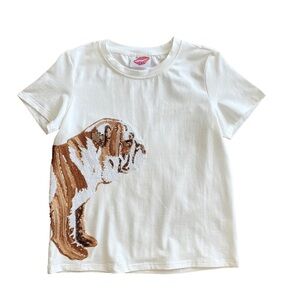 Sparkle City Women White Bulldog Sequin XXL wrap around mississippi state shirt